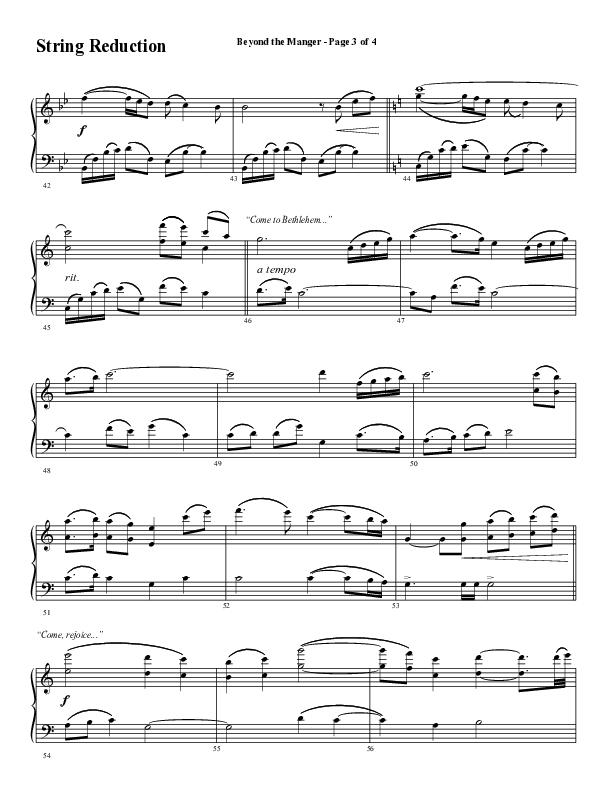 Beyond The Manger (Choral Anthem SATB) Synth Strings (Word Music Choral / Arr. David Wise / Orch. David Shipps)