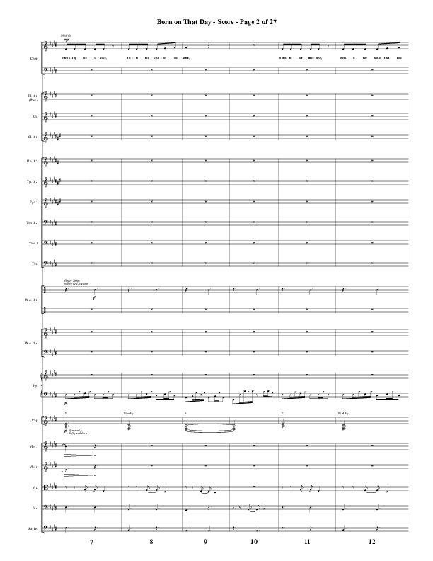 Born On That Day (Choral Anthem SATB) Orchestration (Word Music Choral / Arr. Daniel Semsen)