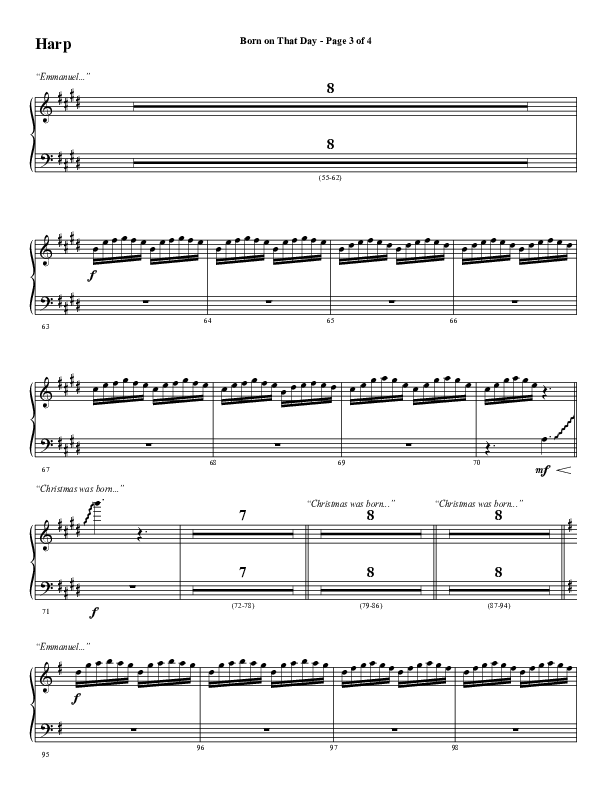 Born On That Day (Choral Anthem SATB) Harp (Word Music Choral / Arr. Daniel Semsen)