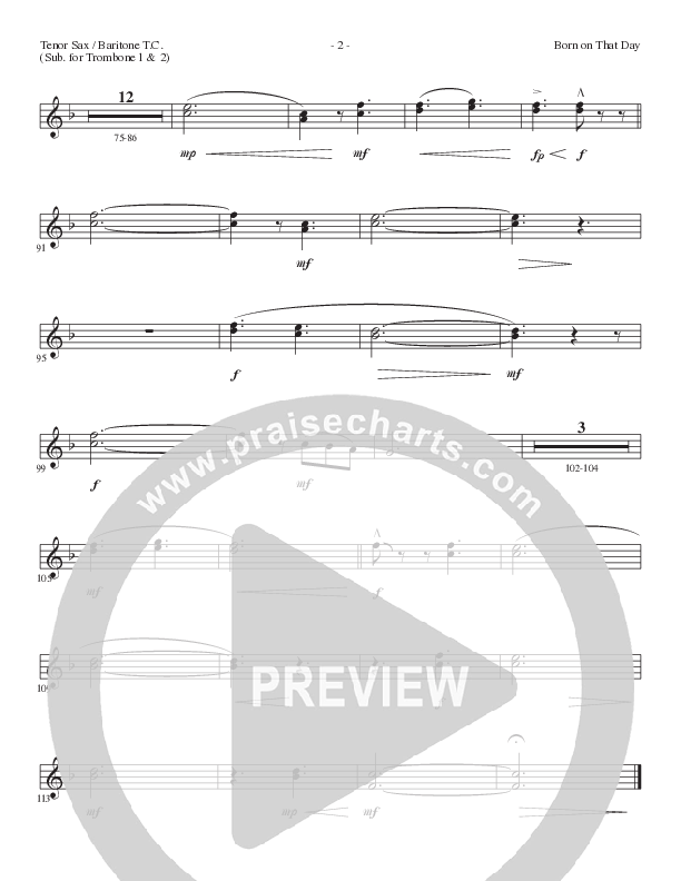 Born On That Day (Choral Anthem SATB) Baritone TC (Lillenas Choral / Arr. Nick Robertson)