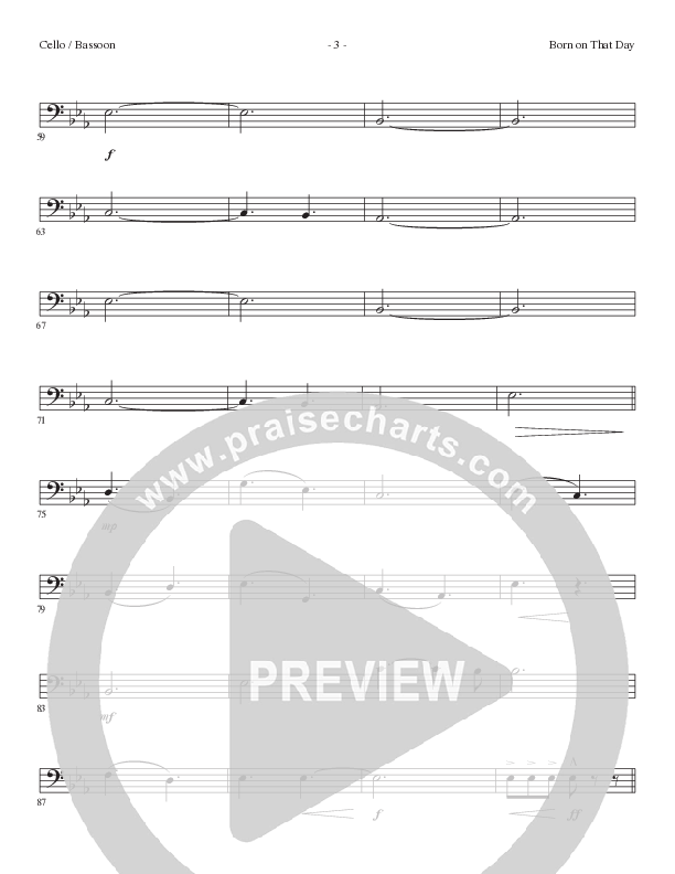 Born On That Day (Choral Anthem SATB) Cello/Bass (Lillenas Choral / Arr. Nick Robertson)