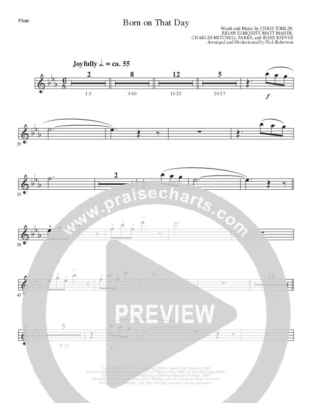Born On That Day (Choral Anthem SATB) Flute (Lillenas Choral / Arr. Nick Robertson)
