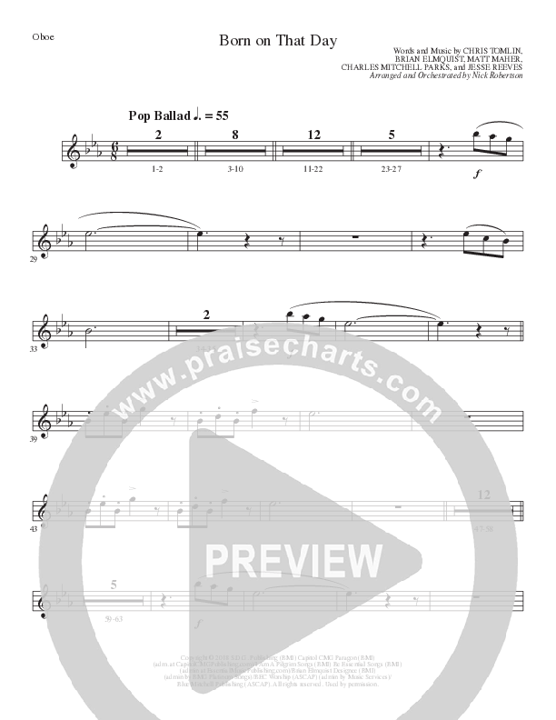 Born On That Day (Choral Anthem SATB) Oboe (Lillenas Choral / Arr. Nick Robertson)
