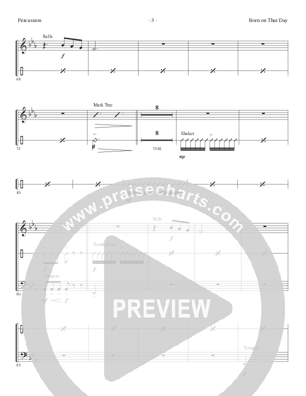 Born On That Day (Choral Anthem SATB) Percussion (Lillenas Choral / Arr. Nick Robertson)