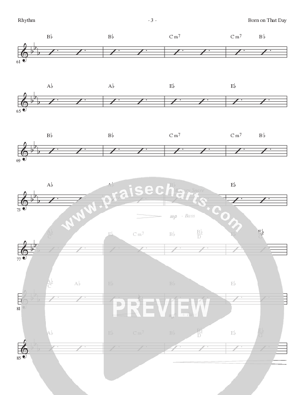 Born On That Day (Choral Anthem SATB) Rhythm Chart (Lillenas Choral / Arr. Nick Robertson)
