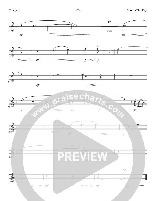 Born On That Day (Choral Anthem SATB) Trumpet 1 (Lillenas Choral / Arr. Nick Robertson)