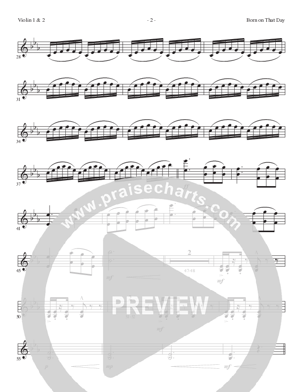 Born On That Day (Choral Anthem SATB) Violin 1/2 (Lillenas Choral / Arr. Nick Robertson)