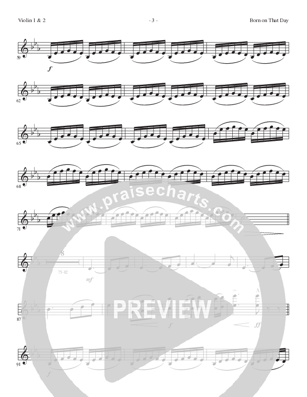 Born On That Day (Choral Anthem SATB) Violin 1/2 (Lillenas Choral / Arr. Nick Robertson)