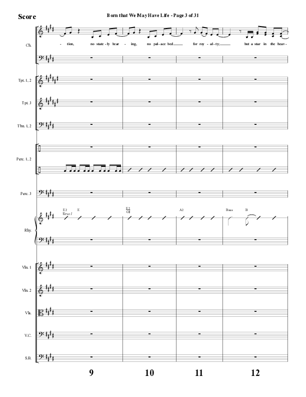 Born That We May Have Life (Choral Anthem SATB) Orchestration (Word Music Choral / Arr. Bradley Knight)