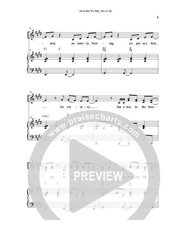 Born That We May Have Life (Choral Anthem SATB) Anthem (SATB/Piano) (Word Music Choral / Arr. Bradley Knight)