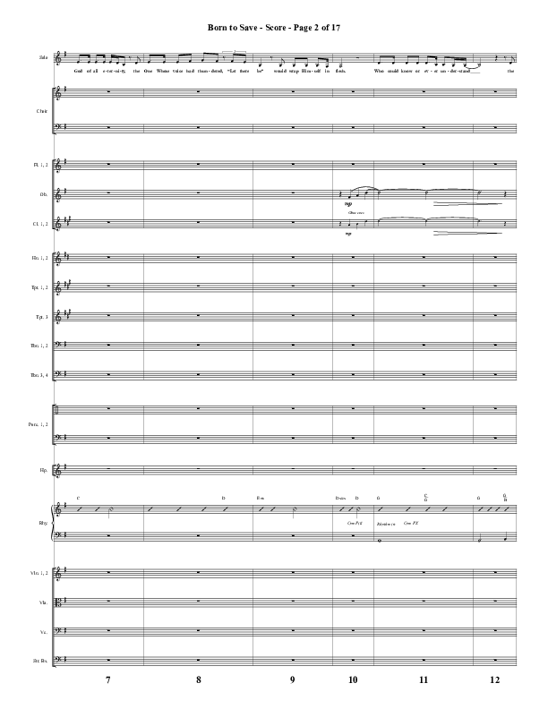 Born To Save (Choral Anthem SATB) Orchestration (Word Music Choral / Arr. Marty Hamby)