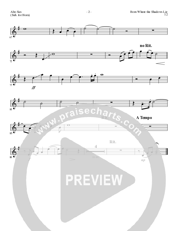 Born Where the Shadows Lie (Choral Anthem SATB) Alto Sax (Lillenas Choral / Arr. Tom Fettke / Orch. Russell Mauldin)