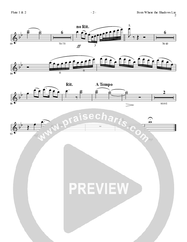 Born Where the Shadows Lie (Choral Anthem SATB) Flute 1/2 (Lillenas Choral / Arr. Tom Fettke / Orch. Russell Mauldin)