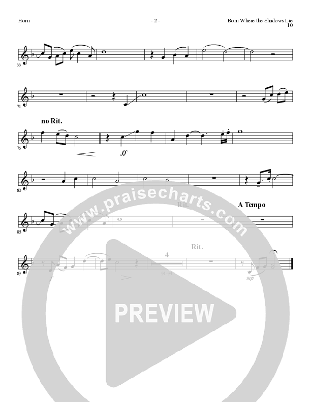 Born Where the Shadows Lie (Choral Anthem SATB) French Horn (Lillenas Choral / Arr. Tom Fettke / Orch. Russell Mauldin)