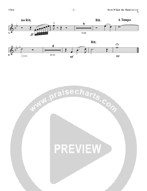 Born Where the Shadows Lie (Choral Anthem SATB) Oboe (Lillenas Choral / Arr. Tom Fettke / Orch. Russell Mauldin)
