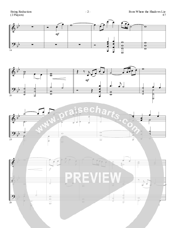 Born Where the Shadows Lie (Choral Anthem SATB) String Reduction (Lillenas Choral / Arr. Tom Fettke / Orch. Russell Mauldin)