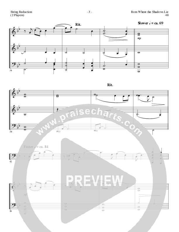 Born Where the Shadows Lie (Choral Anthem SATB) String Reduction (Lillenas Choral / Arr. Tom Fettke / Orch. Russell Mauldin)