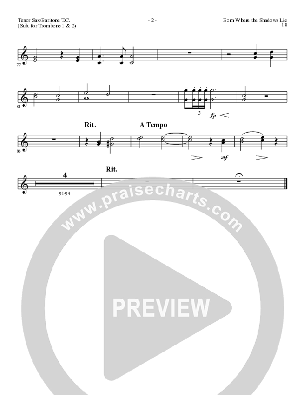 Born Where the Shadows Lie (Choral Anthem SATB) Tenor Sax/Baritone T.C. (Lillenas Choral / Arr. Tom Fettke / Orch. Russell Mauldin)