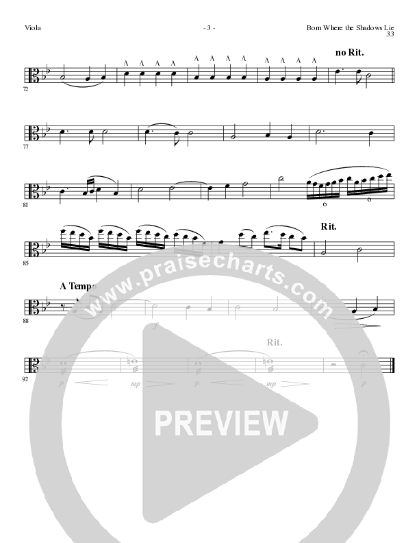 Born Where the Shadows Lie (Choral Anthem SATB) Viola (Lillenas Choral / Arr. Tom Fettke / Orch. Russell Mauldin)