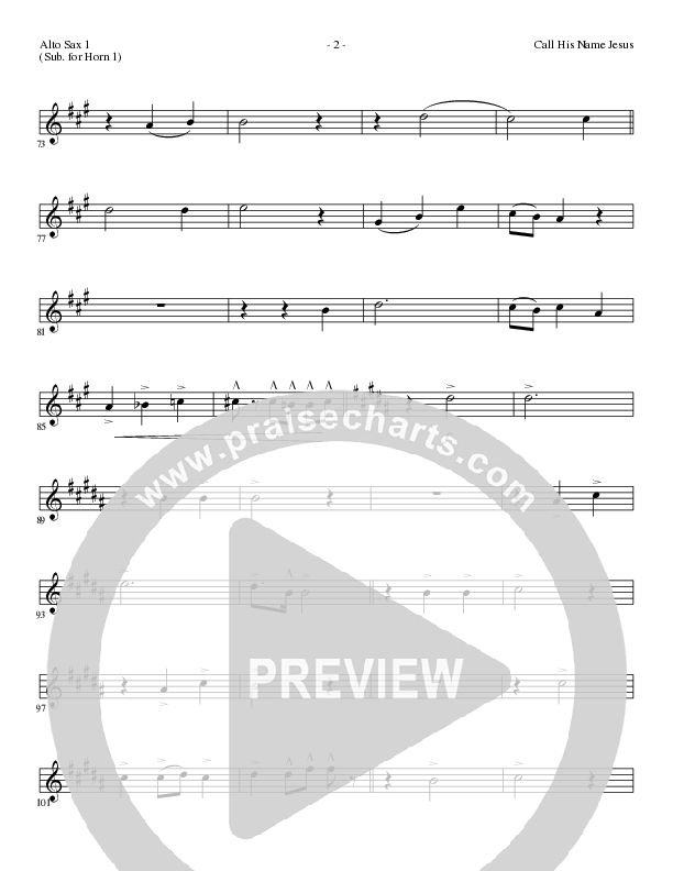 Call His Name Jesus (Choral Anthem SATB) Alto Sax (Word Music Choral / Arr. Cliff Duren)