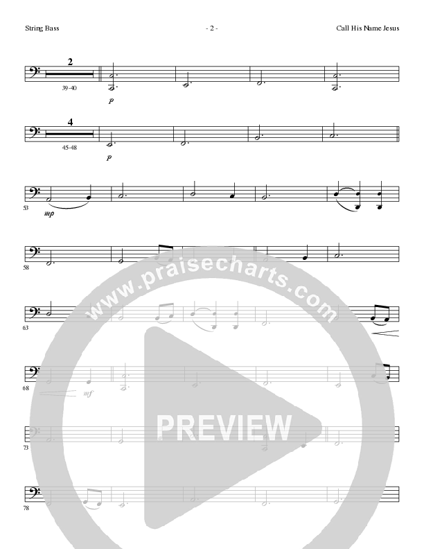 Call His Name Jesus (Choral Anthem SATB) Double Bass (Word Music Choral / Arr. Cliff Duren)