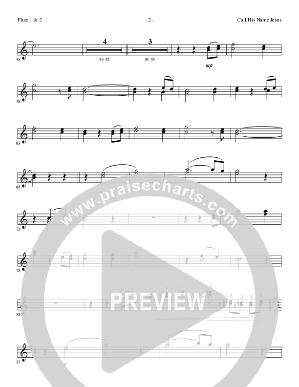 Call His Name Jesus (Choral Anthem SATB) Flute 1/2 (Word Music Choral / Arr. Cliff Duren)