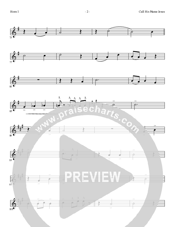 Call His Name Jesus (Choral Anthem SATB) French Horn (Word Music Choral / Arr. Cliff Duren)