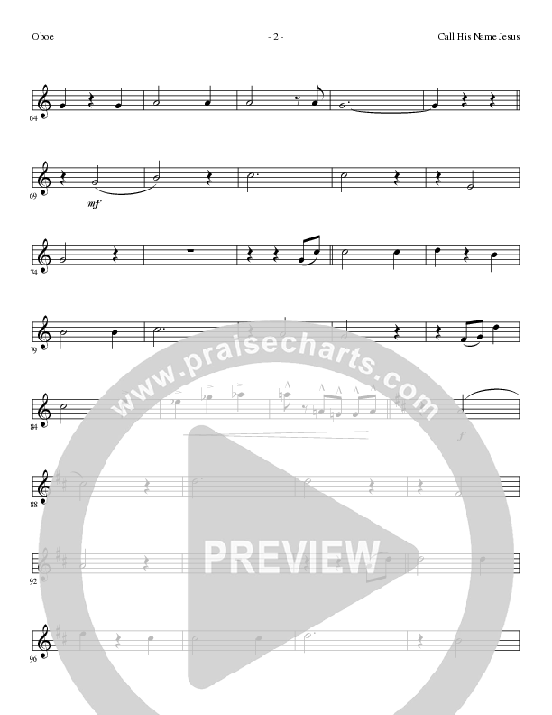 Call His Name Jesus (Choral Anthem SATB) Oboe (Word Music Choral / Arr. Cliff Duren)