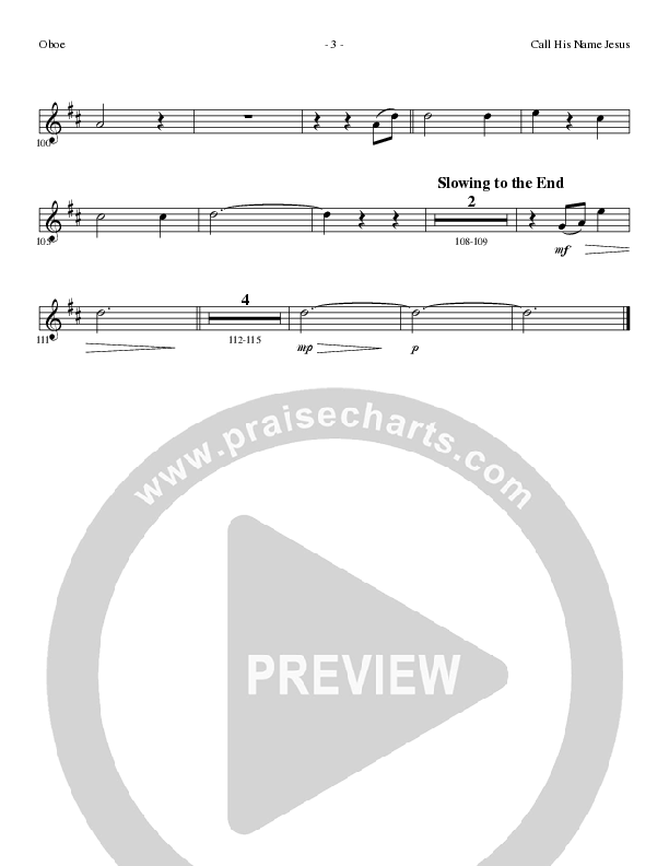 Call His Name Jesus (Choral Anthem SATB) Oboe (Word Music Choral / Arr. Cliff Duren)