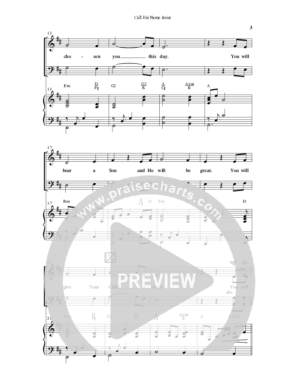 Call His Name Jesus (Choral Anthem SATB) Anthem (SATB/Piano) (Word Music Choral / Arr. Cliff Duren)