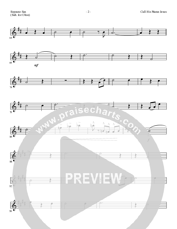 Call His Name Jesus (Choral Anthem SATB) Soprano Sax (Word Music Choral / Arr. Cliff Duren)