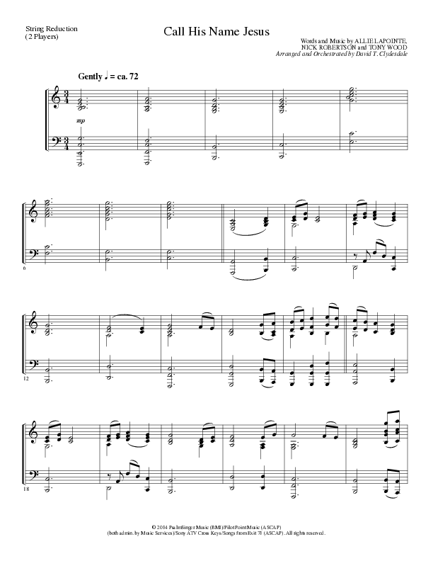 Call His Name Jesus (Choral Anthem SATB) String Reduction (Word Music Choral / Arr. Cliff Duren)