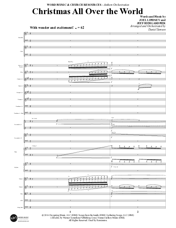 Christmas All Over The World (Choral Anthem SATB) Orchestration (Word Music Choral / Arr. Daniel Semsen)