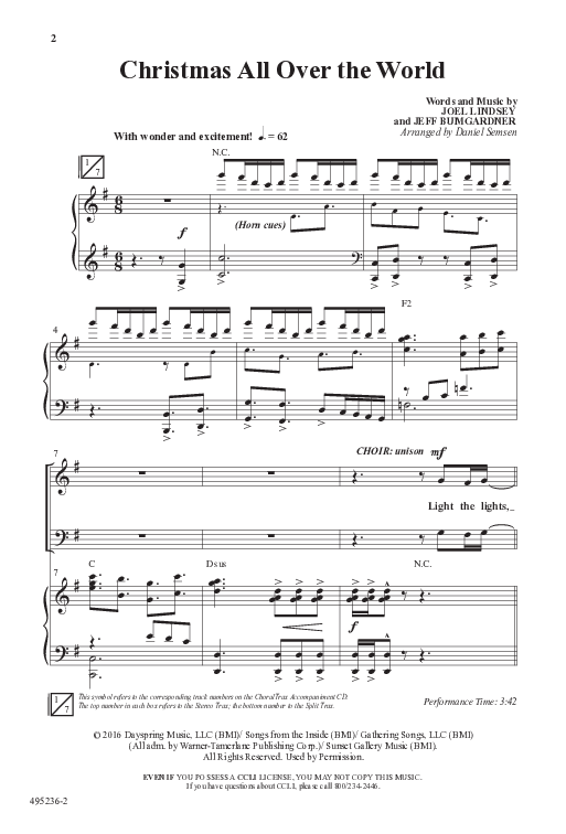 Christmas All Over The World (Choral Anthem SATB) Anthem (SATB/Piano) (Word Music Choral / Arr. Daniel Semsen)