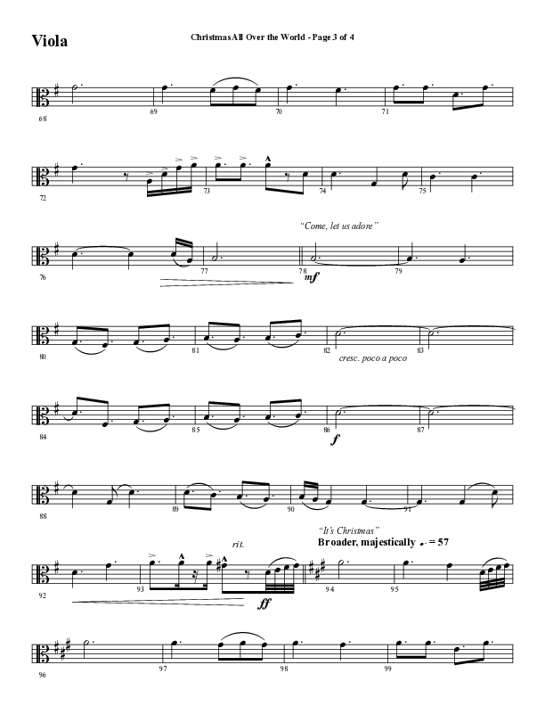 Christmas All Over The World (Choral Anthem SATB) Viola Sheet Music PDF