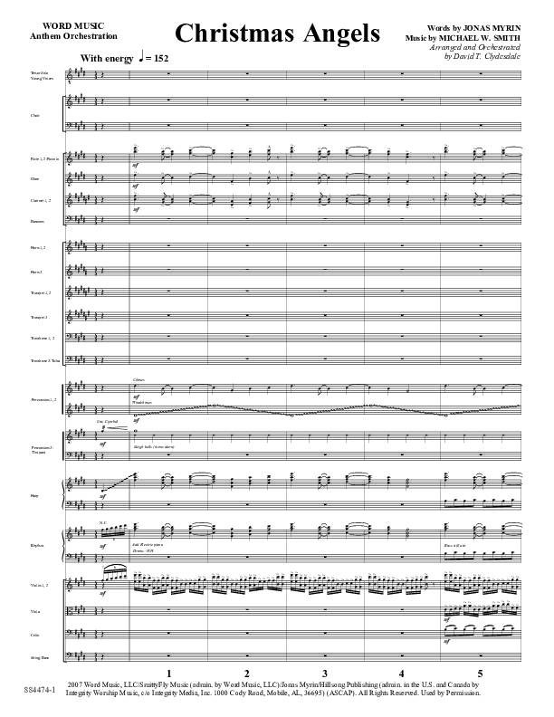Christmas Angels (Choral Anthem SATB) Conductor's Score (Word Music Choral / Arr. David Clydesdale)