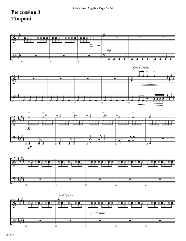 Christmas Angels (Choral Anthem SATB) Percussion (Word Music Choral / Arr. David Clydesdale)