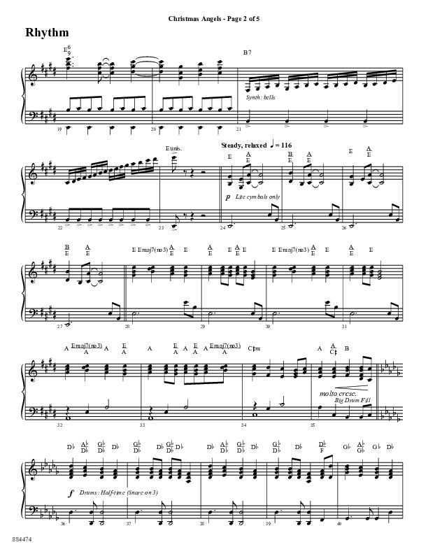 Christmas Angels (Choral Anthem SATB) Rhythm Chart (Word Music Choral / Arr. David Clydesdale)