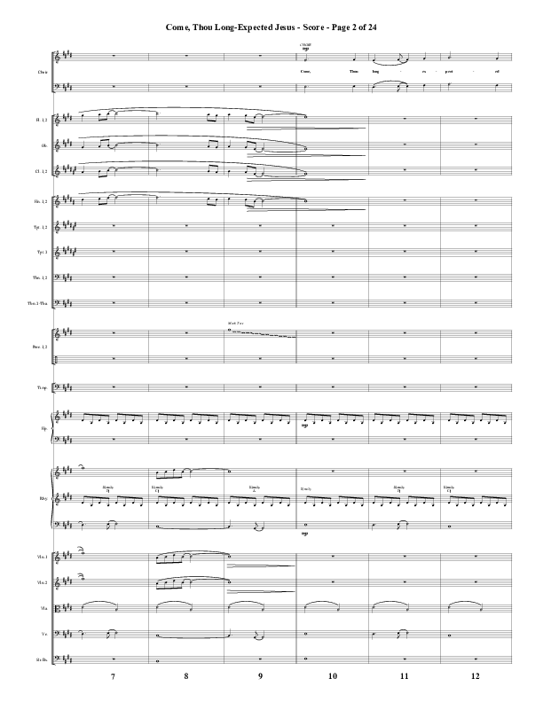 Come Thou Long Expected Jesus (Choral Anthem SATB) Conductor's Score (Word Music Choral / Arr. Daniel Semsen)