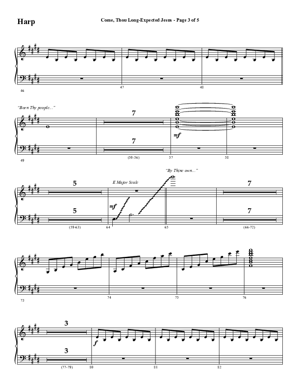 Come Thou Long Expected Jesus (Choral Anthem SATB) Harp (Word Music Choral / Arr. Daniel Semsen)