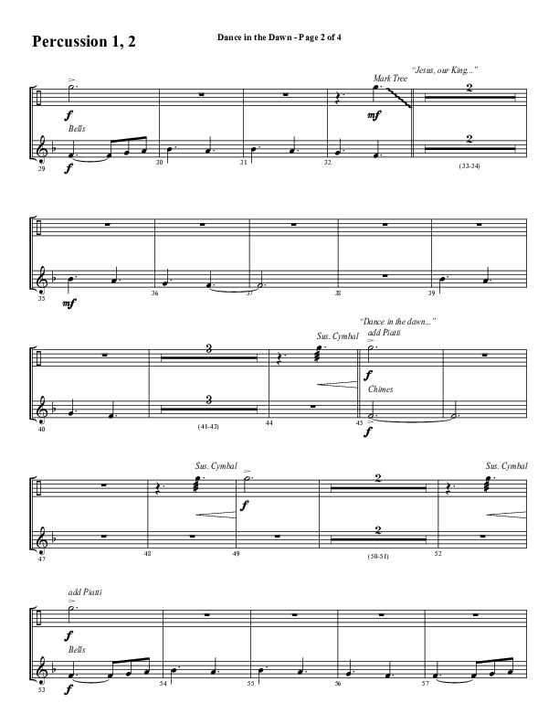 Dance In The Dawn (Choral Anthem SATB) Percussion 1/2 (Word Music Choral / Arr. Cliff Duren)