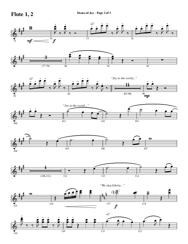Dance Of Joy (Choral Anthem SATB) Flute 1/2 (Word Music Choral / Arr. Daniel Semsen)