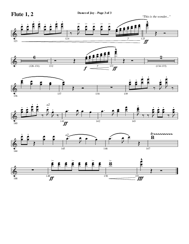 Dance Of Joy (Choral Anthem SATB) Flute 1/2 (Word Music Choral / Arr. Daniel Semsen)