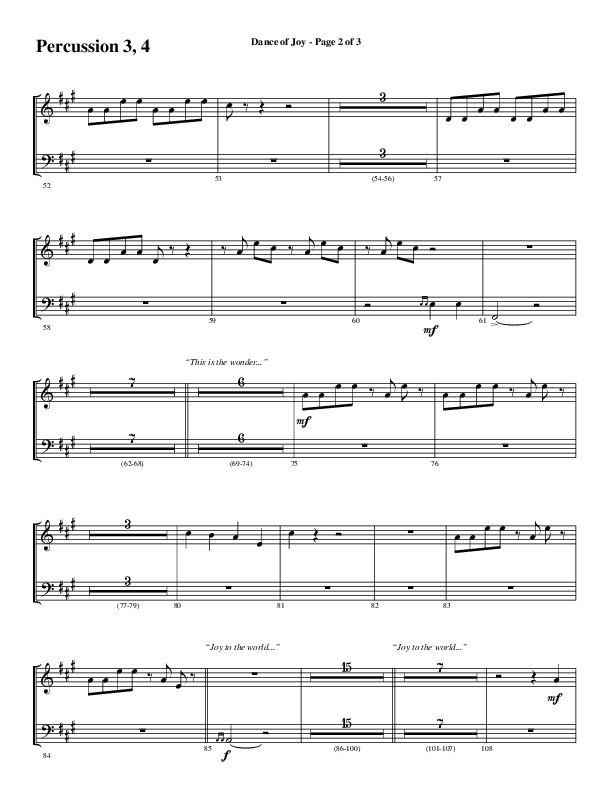 Dance Of Joy (Choral Anthem SATB) Percussion (Word Music Choral / Arr. Daniel Semsen)