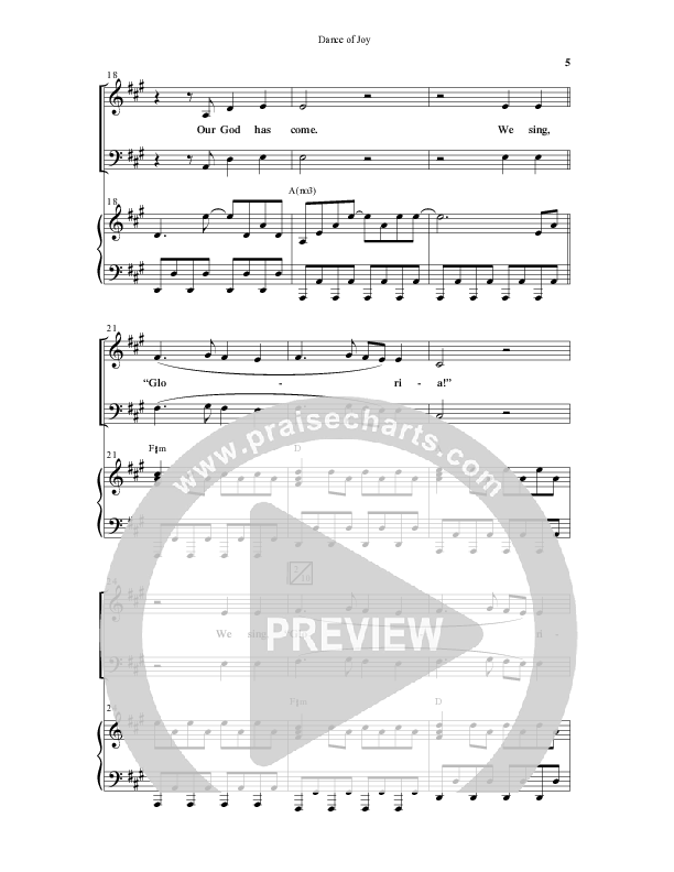 Dance Of Joy (Choral Anthem SATB) Anthem (SATB/Piano) (Word Music Choral / Arr. Daniel Semsen)