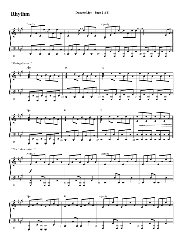 Dance Of Joy (Choral Anthem SATB) Rhythm Chart (Word Music Choral / Arr. Daniel Semsen)