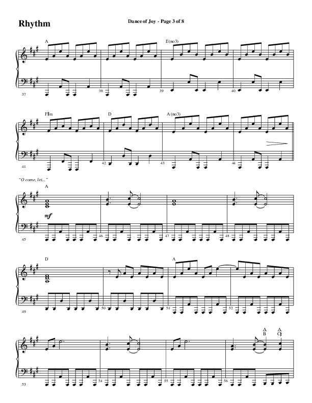 Dance Of Joy (Choral Anthem SATB) Rhythm Chart (Word Music Choral / Arr. Daniel Semsen)
