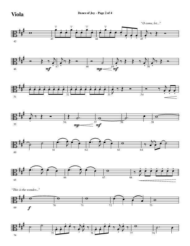 Dance Of Joy (Choral Anthem SATB) Viola (Word Music Choral / Arr. Daniel Semsen)