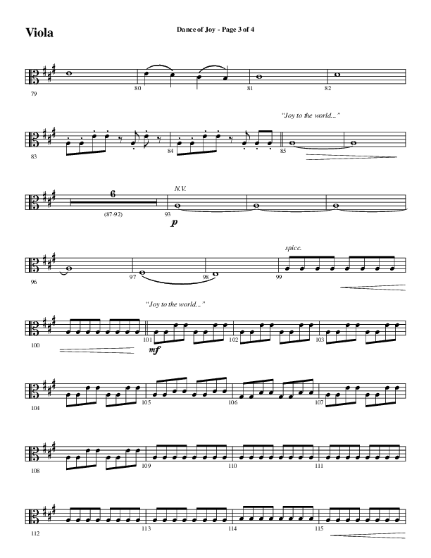 Dance Of Joy (Choral Anthem SATB) Viola (Word Music Choral / Arr. Daniel Semsen)