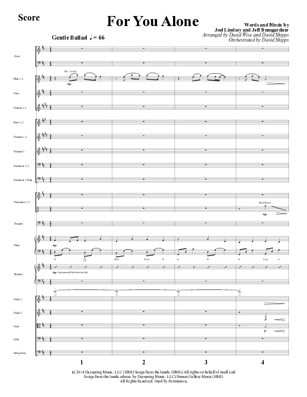 For You Alone (Choral Anthem SATB) Conductor's Score (Word Music Choral / Arr. David Wise / Arr. David Shipps)
